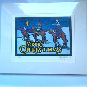 New in packaging “Merry Christmas” print with‎ the three wise men & mat